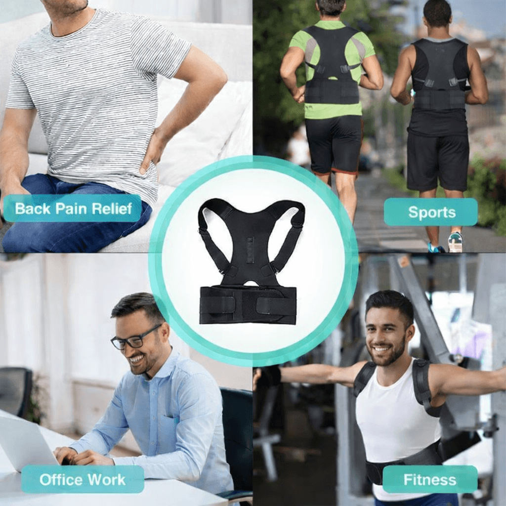 Magnetic Back Brace Posture Corrector حزام مغناطيسي لتقويم الظهر والكتفين، صورة 4