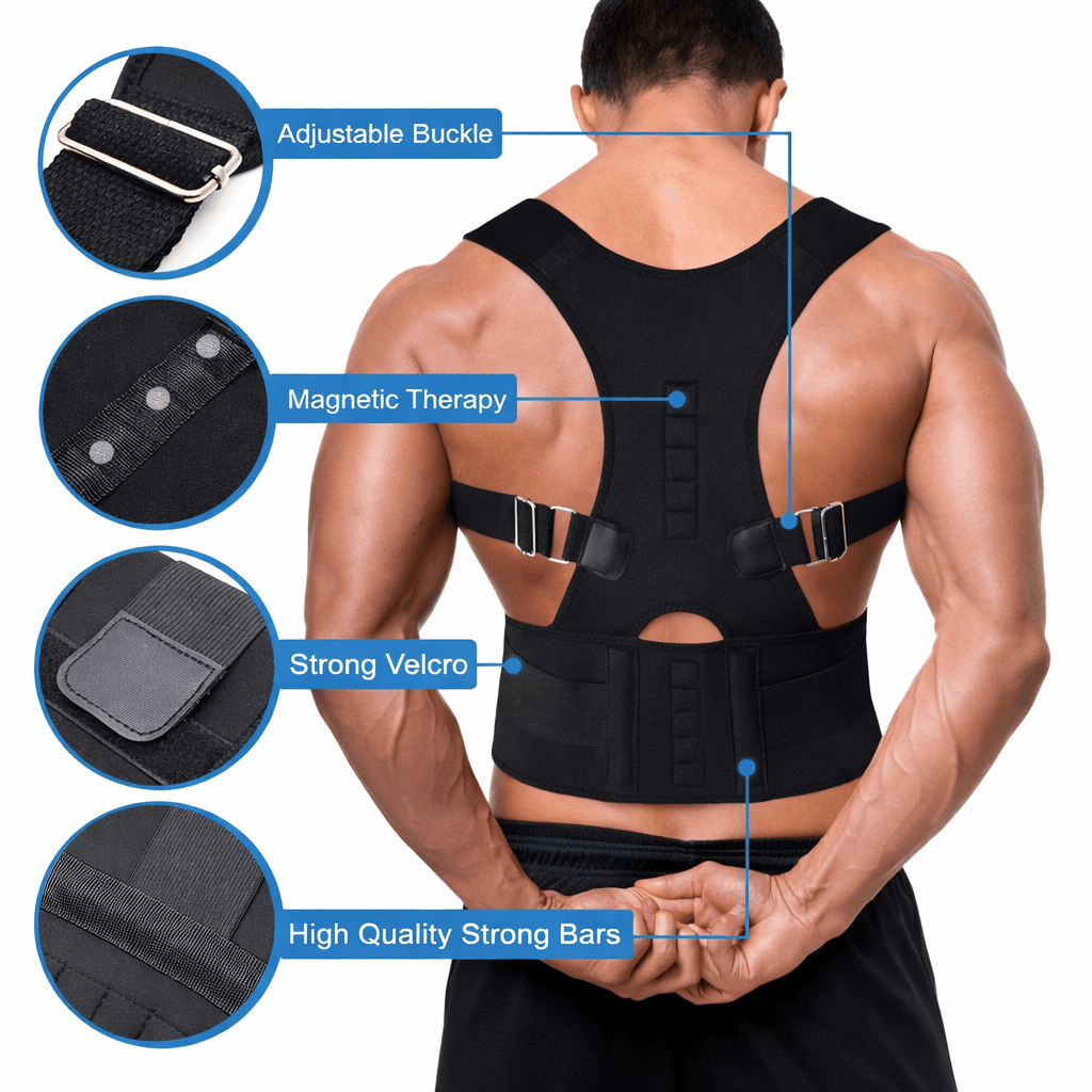 Magnetic Back Brace Posture Corrector حزام مغناطيسي لتقويم الظهر والكتفين، صورة 2