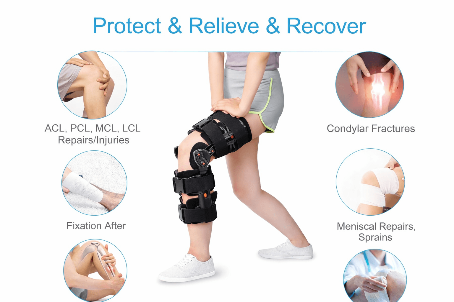 Knee Hinged Brace دعامة ركبة مفصلية لدعم مفصل الركبة وتقليل الألم، صورة 5