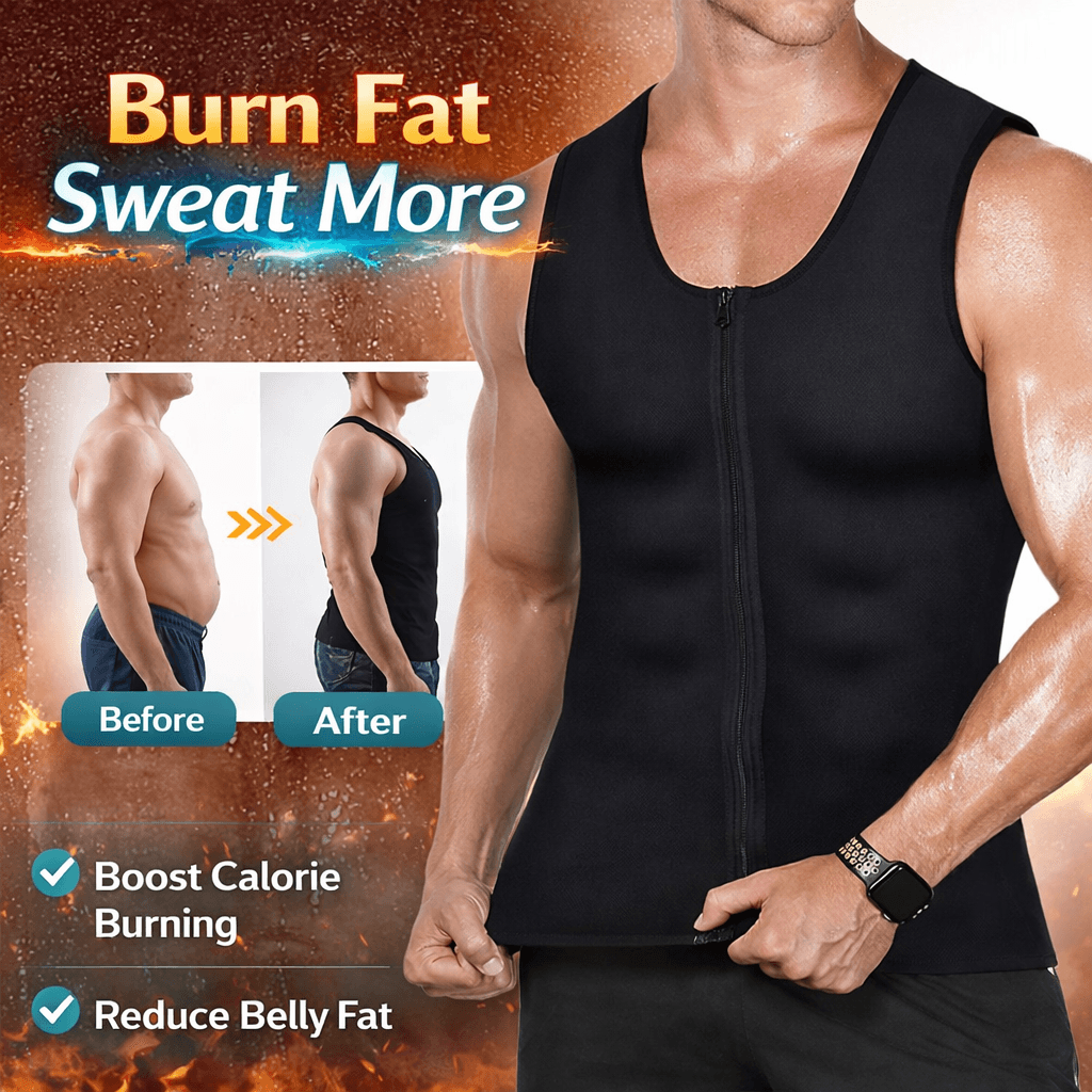 Neoprene Sauna Vest مشد رجالي حراري للتخسيس، صورة 4