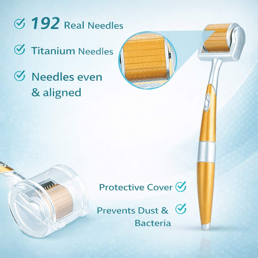 Derma Roller Micro Needling لتحفيز الكولاجين وتجديد البشرة، صورة 3