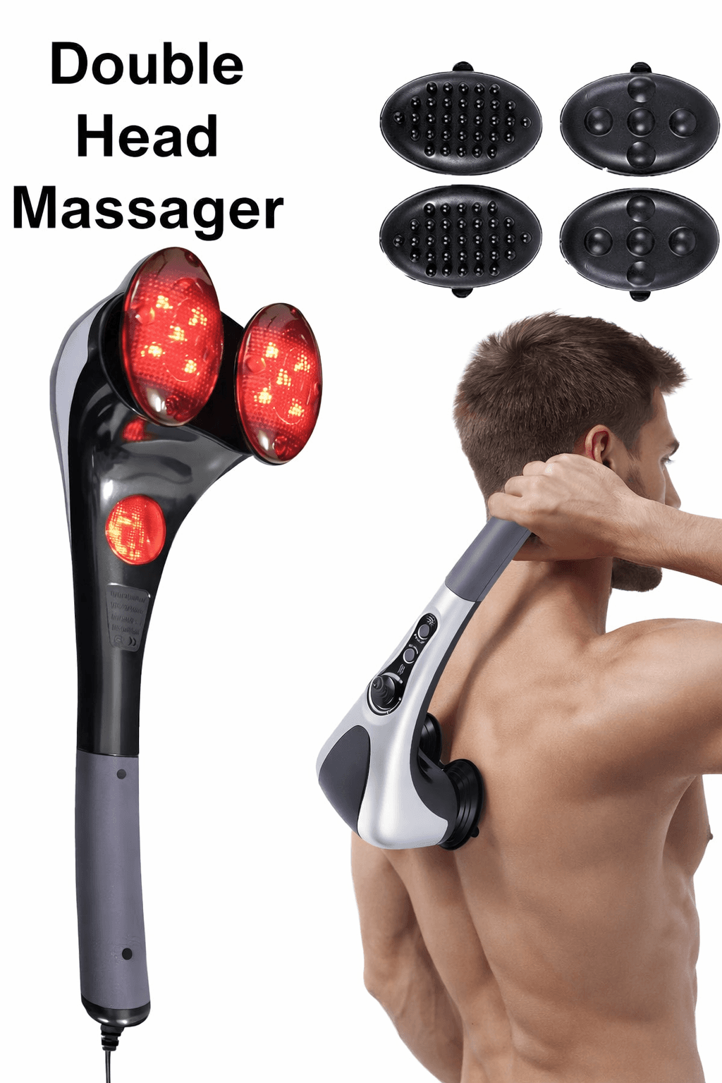 Double Head Massager جهاز مساج كهربائي حراري مزدوج، صورة 7