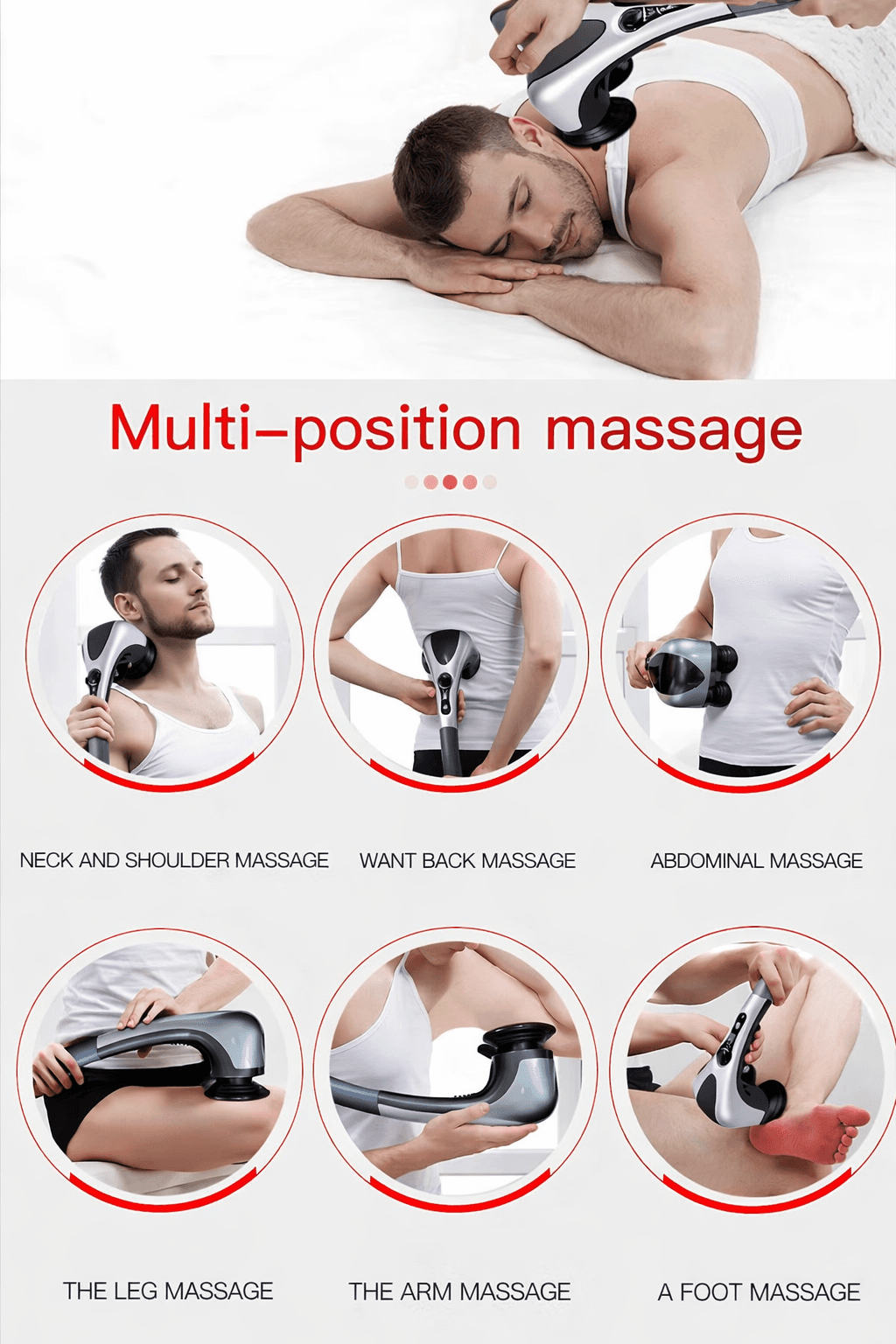 Double Head Massager جهاز مساج كهربائي حراري مزدوج، صورة 6