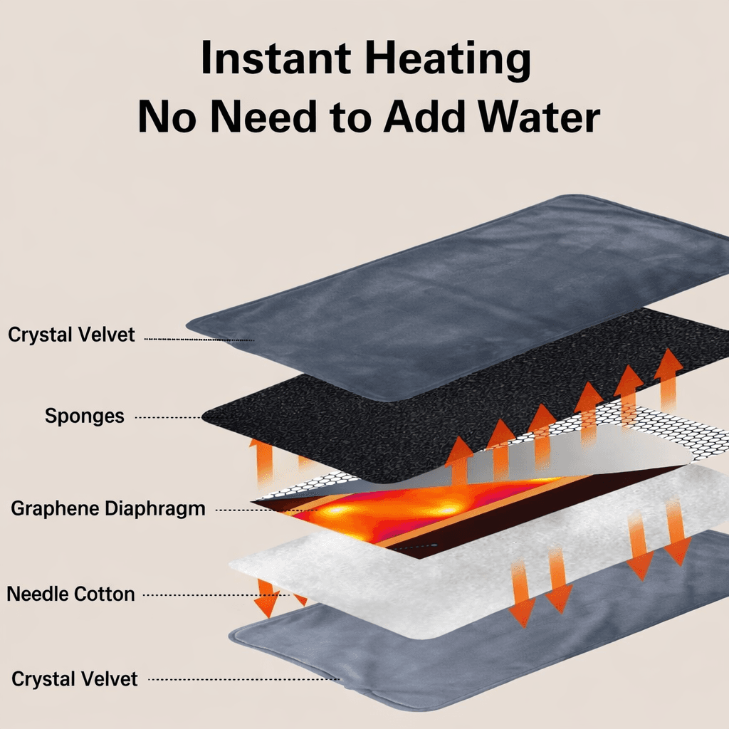Electric Heating Pad وسادة تسخين كهربائية طبية لتخفيف آلام العضلات والمفاصل وتحسين الدورة الدموية، صورة 6