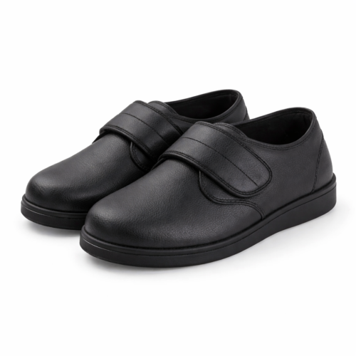 Diabetic Medical Sandal black orthopedic sandal with velcro strap for diabetic foot care