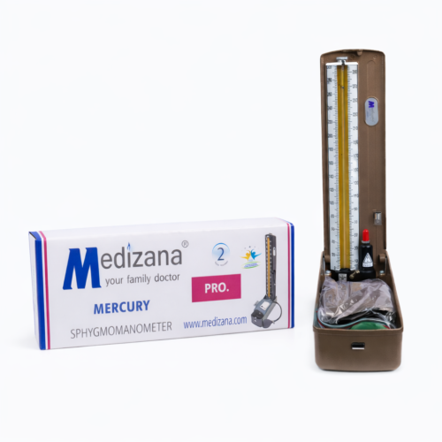 Mercury Blood Pressure Monitor Medizana Pro sphygmomanometer جهاز قياس ضغط الدم الزئبقي ميديزانا برو مع الكفة والمضخة وعمود الزئبق