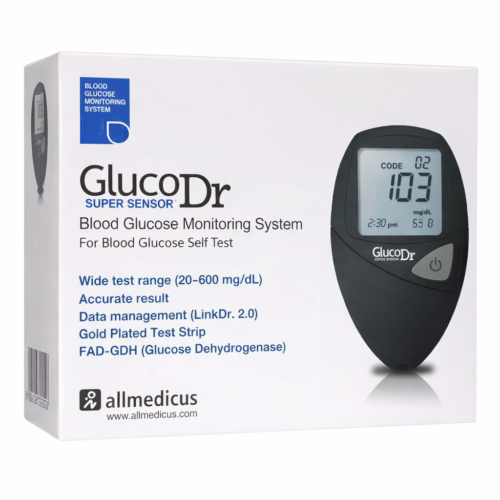 جهاز قياس السكر جلوكو دكتور سنسور Glucose Doctor Sensor لقياس سكر الدم بدقة عالية مع شرائط ذهبية