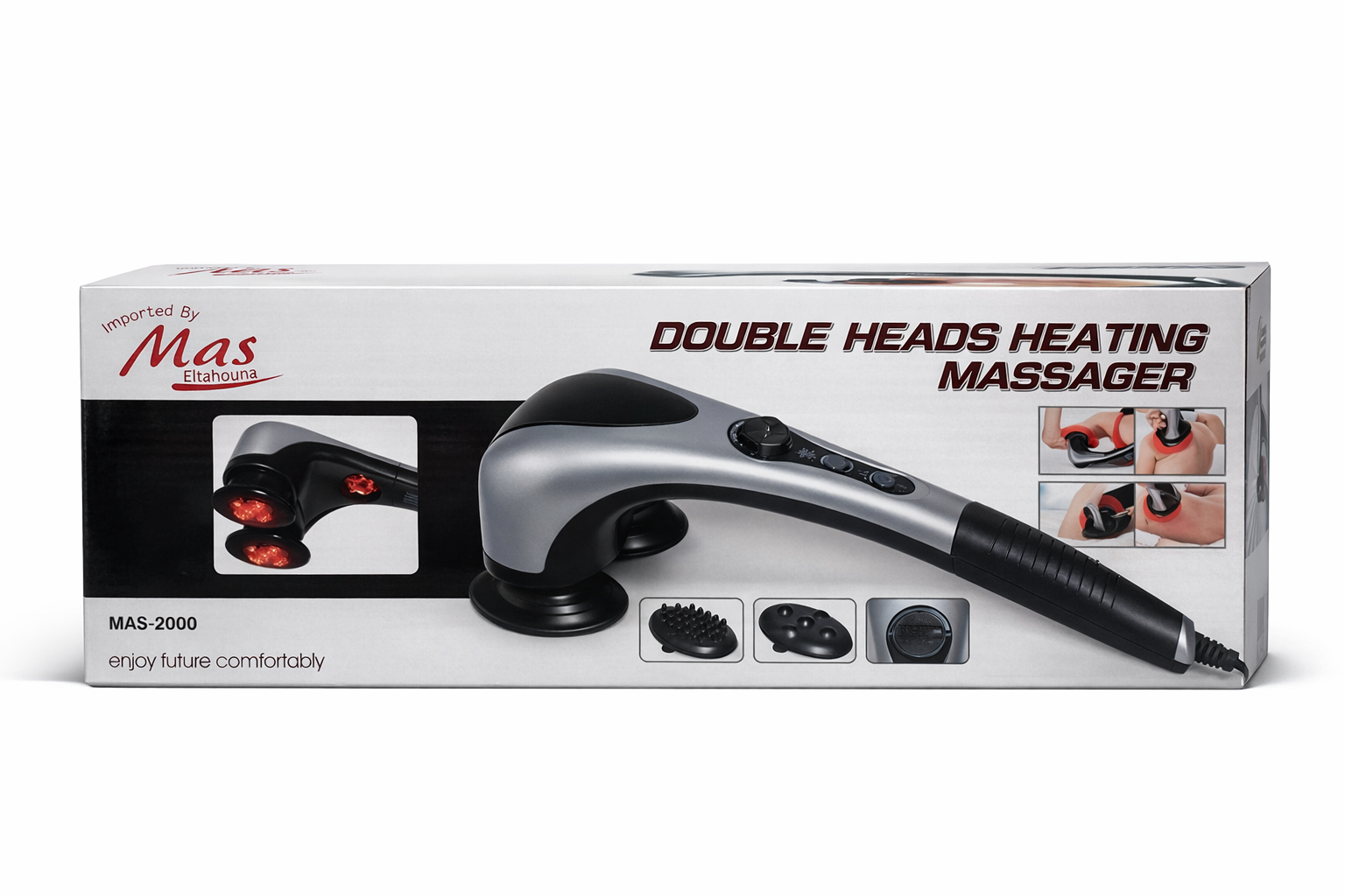 Double Head Massager جهاز مساج كهربائي حراري مزدوج - الصورة 2