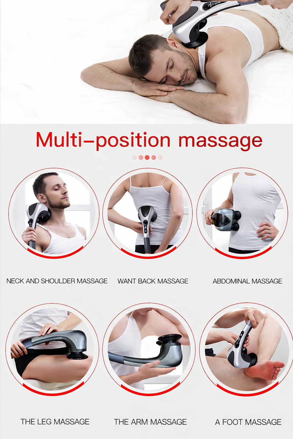 Double Head Massager جهاز مساج كهربائي حراري مزدوج - الصورة 6