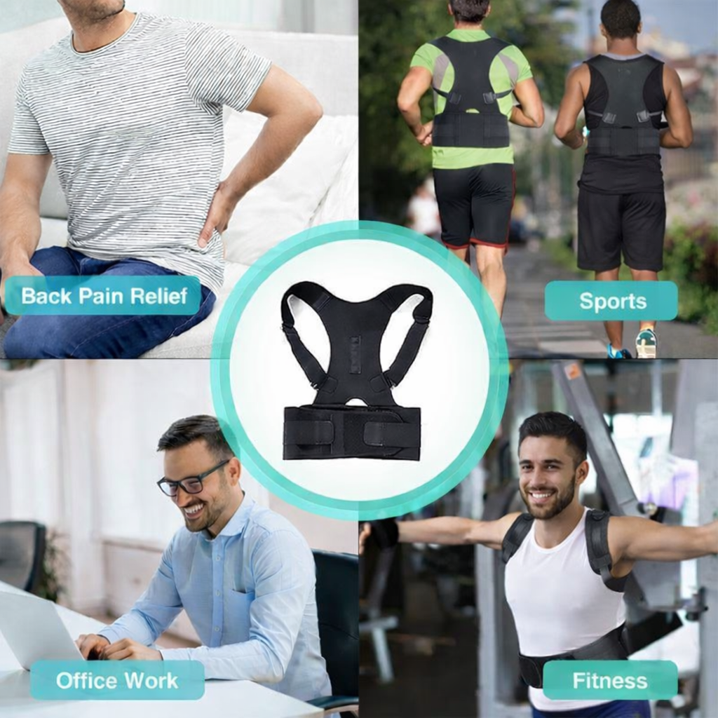 Magnetic Back Brace Posture Corrector حزام مغناطيسي لتقويم الظهر والكتفين - الصورة 4